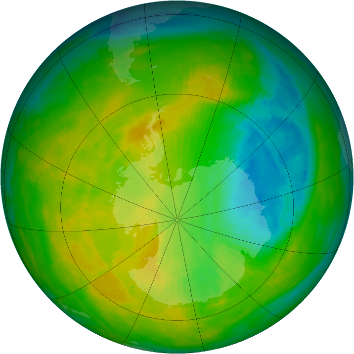 Antarctic ozone map for 21 November 1986